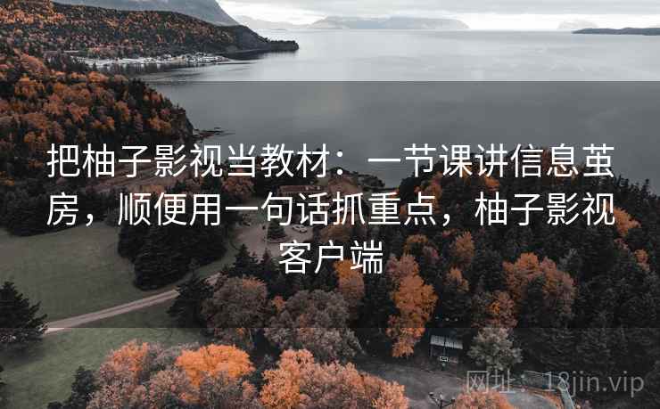 把柚子影视当教材：一节课讲信息茧房，顺便用一句话抓重点，柚子影视客户端