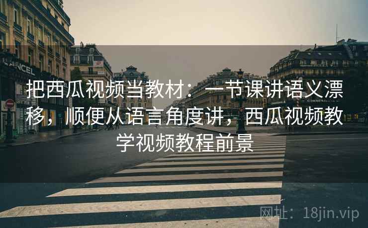把西瓜视频当教材：一节课讲语义漂移，顺便从语言角度讲，西瓜视频教学视频教程前景